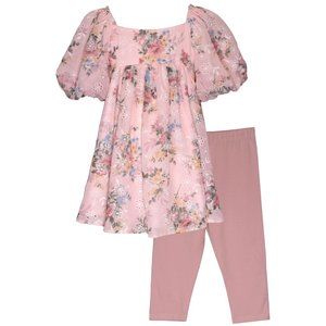 Bonnie Jean Girls 2T-6X Embroidered Tunic Top Legging Pant Set